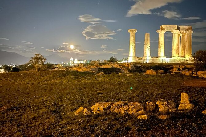 Ancient Athens Corinth Biblical Tour Following Paul 51.A.D - Temple of Apollo: light, music, and the sun hitting the sightline