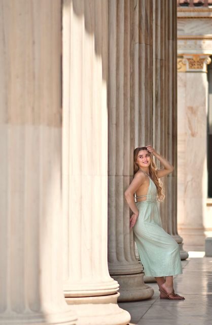 Ancient Greece Photoshoot - Ancient Athens Backdrop: Marble Columns and the Old University Look