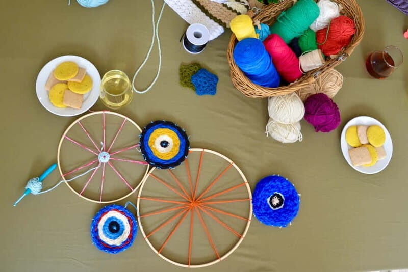 Athens: Evil Eye Weaving Workshop - Your kit at the loom: pacing, patience, and beginner-friendly steps