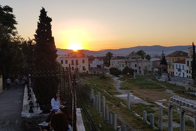 Athens Highlights Evening Tour with Dinner - Small Group Tour - Temple of Olympian Zeus and the Roman Agora: big stone, clear context