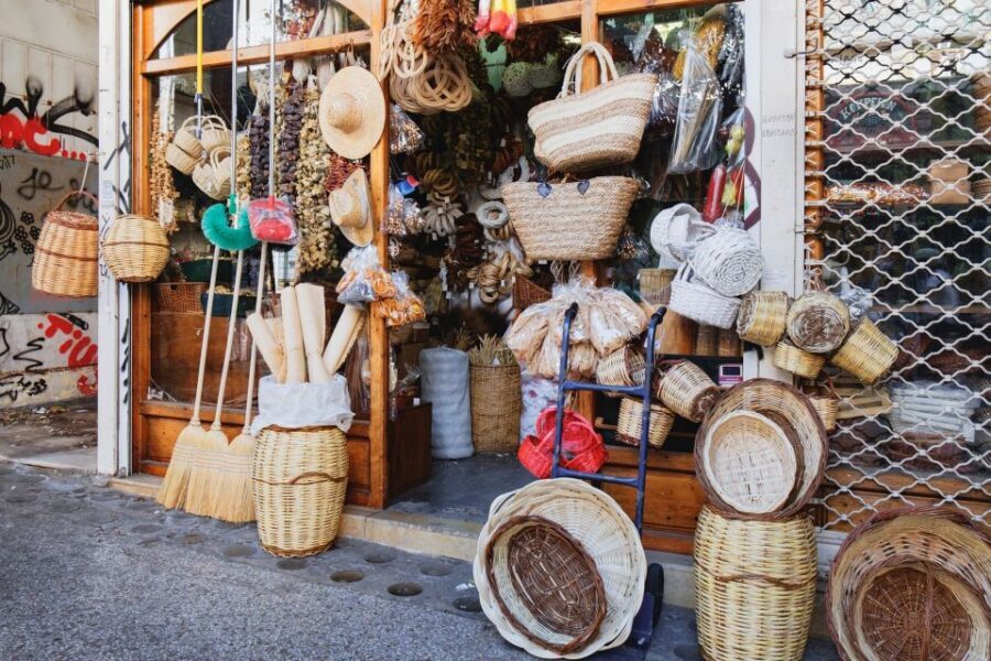Athens: Local Markets with Artisanal Crafts Walking Tour - Varvakios Market and the old Stock Exchange: meat-market intensity, artful detail