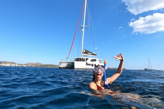Athens Private Full day Catamaran cruise with meal & drinks - Vagia swim stop: more shallow swimming with sea views