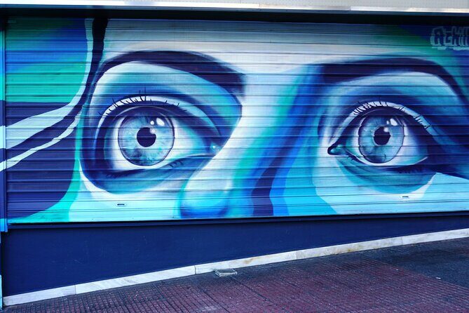 Athens Street Art - Private Walking Tour - Kerameikos: ancient exhibits next to iNO’s DaVinci murals