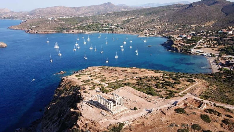 Athens: Temple of Poseidon & Cape Sounion Early Noon Tour - Reaching the promontory: the scenery you can see even before the ruins