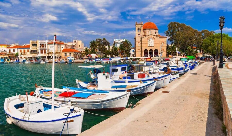 Athens to Aegina: Greek Island Escape & Swim Day Trip - Aegina Town Stroll: Pistachios, Harbor Views, and Venetian Touches