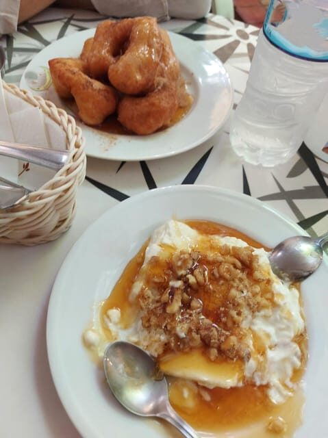 Food Tour evenings and Sundays - What You Taste: Greek Yogurt, Loukoumades, Cheeses, and Bougatsa