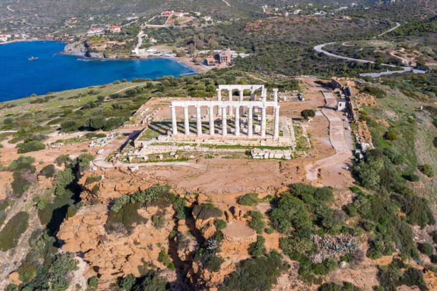 From Athens: Temple of Poseidon & Cape Sounio Half-Day Tour - Cape Sounion: cliffs, panoramic views, and sunset timing