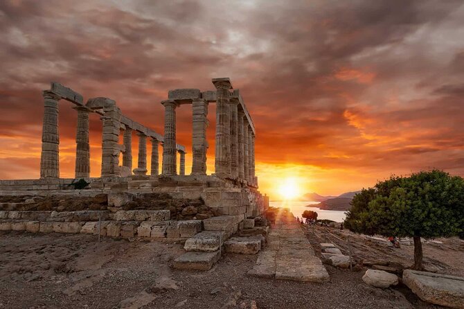 Half day Cape Sounion Sunset Views at the Poseidon Temple Tesla - Athenian Riviera drive: Glyfada coastal scenery in a time-saving way