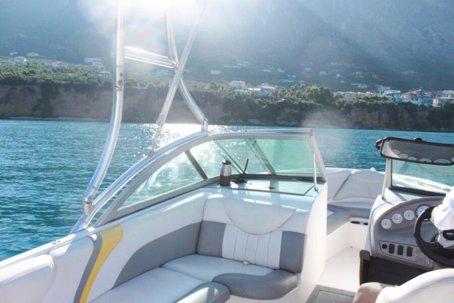 Kalamata - Kitries Boat Snorkel Tour - From Celadon Watersports Center to the first swim stops at Kalamata Gulf