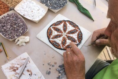 One day mosaic workshops in the Southern Peloponnese - Choosing colors from natural stones (and why mixing pigments is the secret sauce)