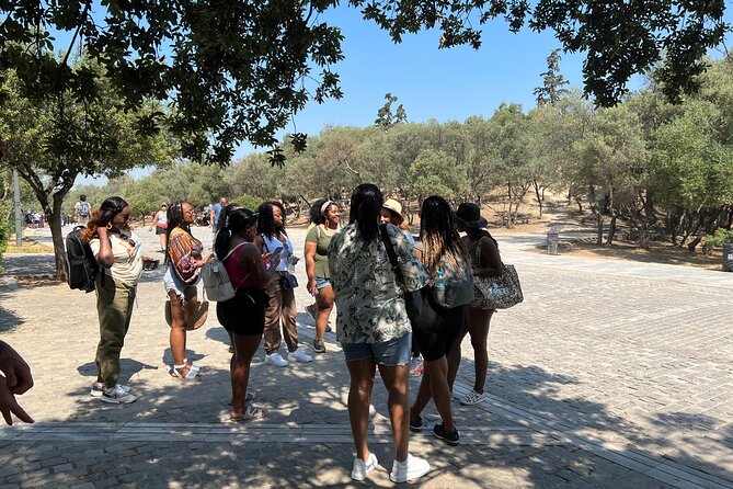 Private Athens Morning Walking Retreat Tour - Mitropoleos Street: cathedral views, a small church, and coffee under trees