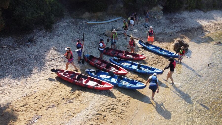 Private Sea Kayak over sunk city of ancient Feia - Your 3.5-hour plan: kayak, snorkel, then picnic in a quiet cove