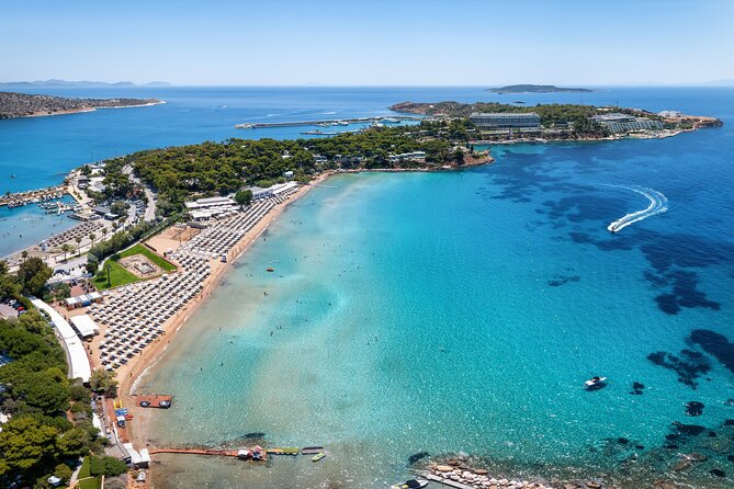 Private Sunset Cruise to Cape Sounio & Athenian Riviera - Arsida Island: Secluded Beaches and a Cave You Reach from the Water