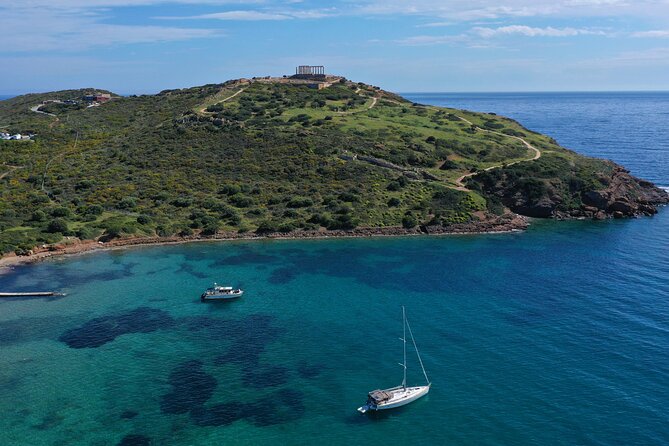 Private Sunset Cruise to Cape Sounio & Athenian Riviera - Patroklos Private Island: A Quiet Sandy Swim in the Southern Gulf