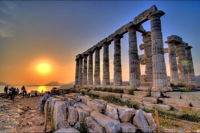 Temple of Poseidon sunset @ Cape Sounio (And dinner time) - The ride from Athens: private comfort with Wi‑Fi and a talk-friendly driver