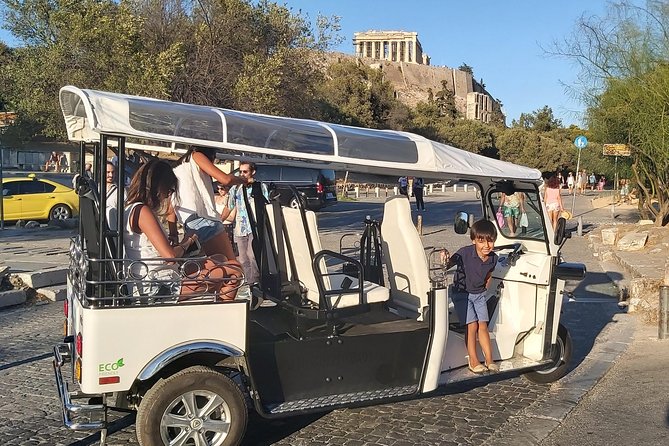 Tuk Tuk Athens Complete City Center Tour - 100% Electric (3 hour) - Panathenaic Stadium and the Zeus-and-Hadrian photo corridor