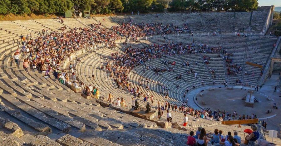 Watch a performance at ancient stage of Epidaurus - Your day plan: Asclepius sanctuary, a break, then the main show
